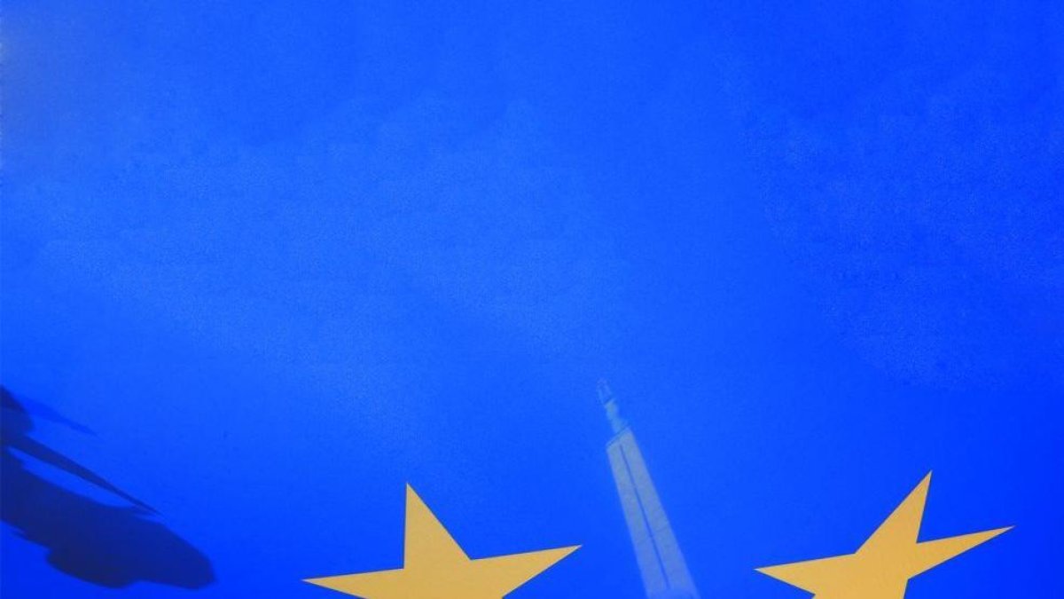 Imagen de una bandera de la UE