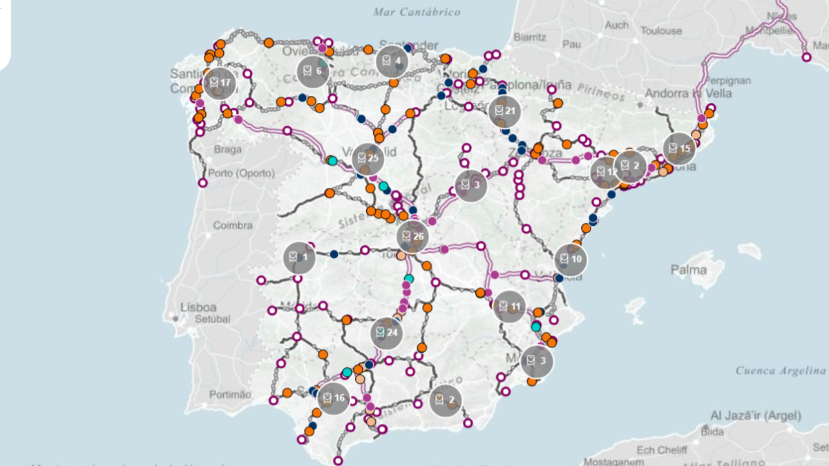 Web de Renfe para el seguimiento de trenes en tiempo real.