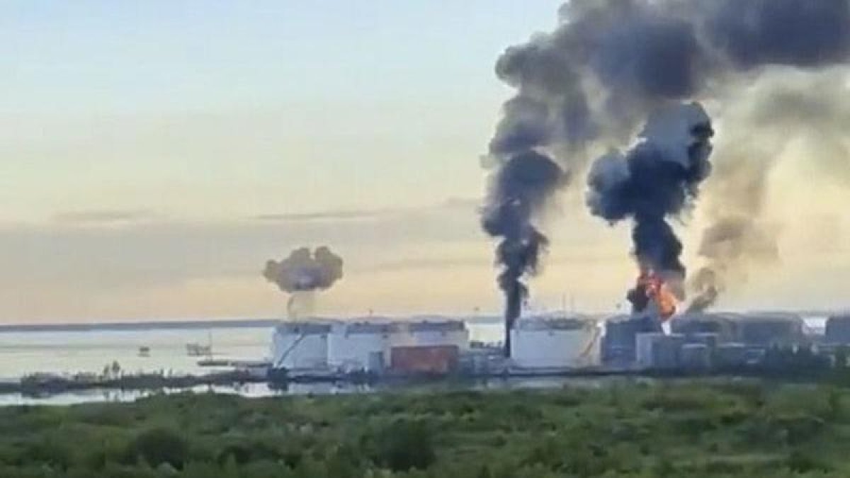 Imagen del bombardeo de la corbeta.