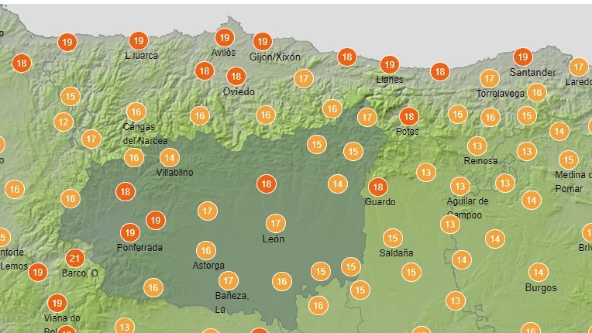 El tiempo en León, 1 de agosto de 2022. AEMET