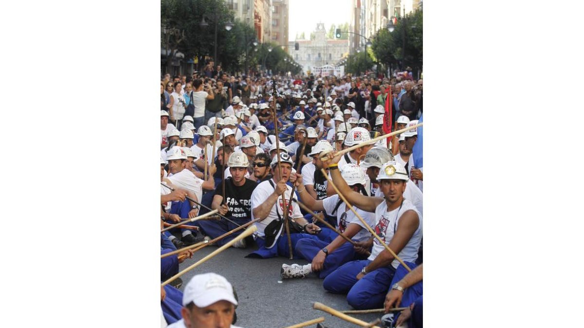 Una de las imágenes tomadas durante la marcha minera.