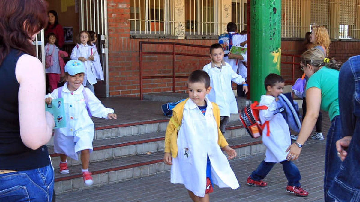 El primer día de clases en el colegio Campo de los Judíos.