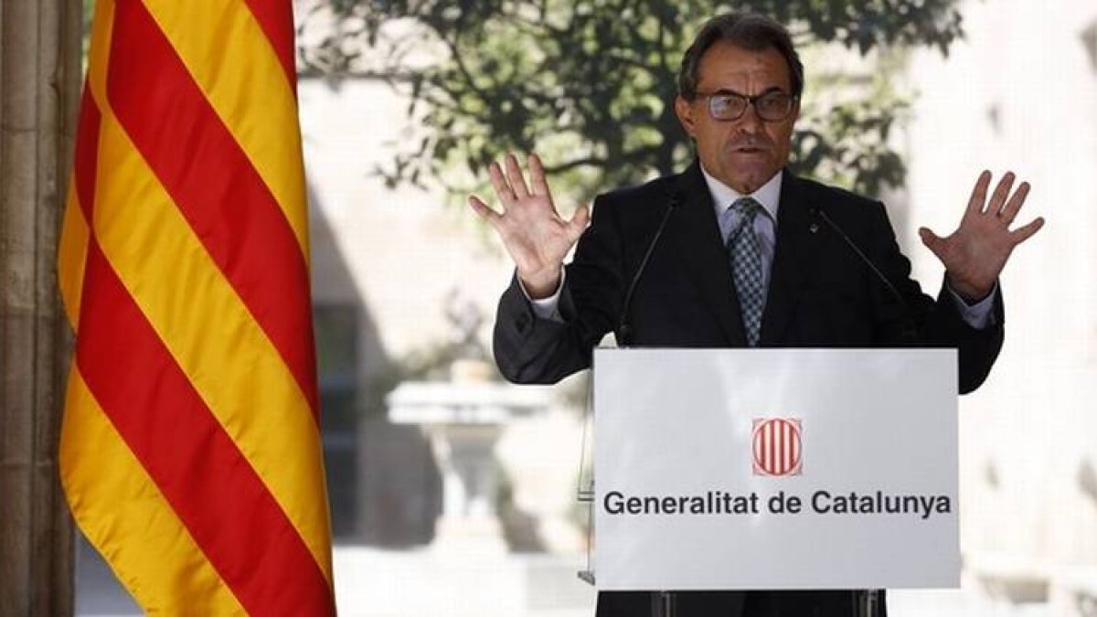 El 'president' Mas durante la comparecencia de este viernes