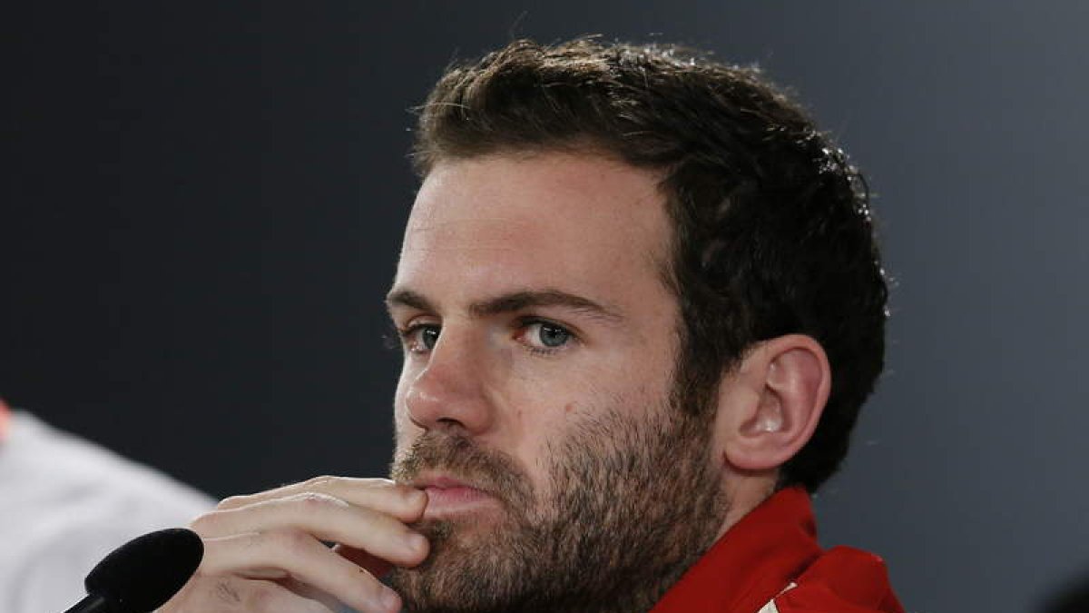 Juan Mata, durante su comparecencia, ayer, en sala de prensa.