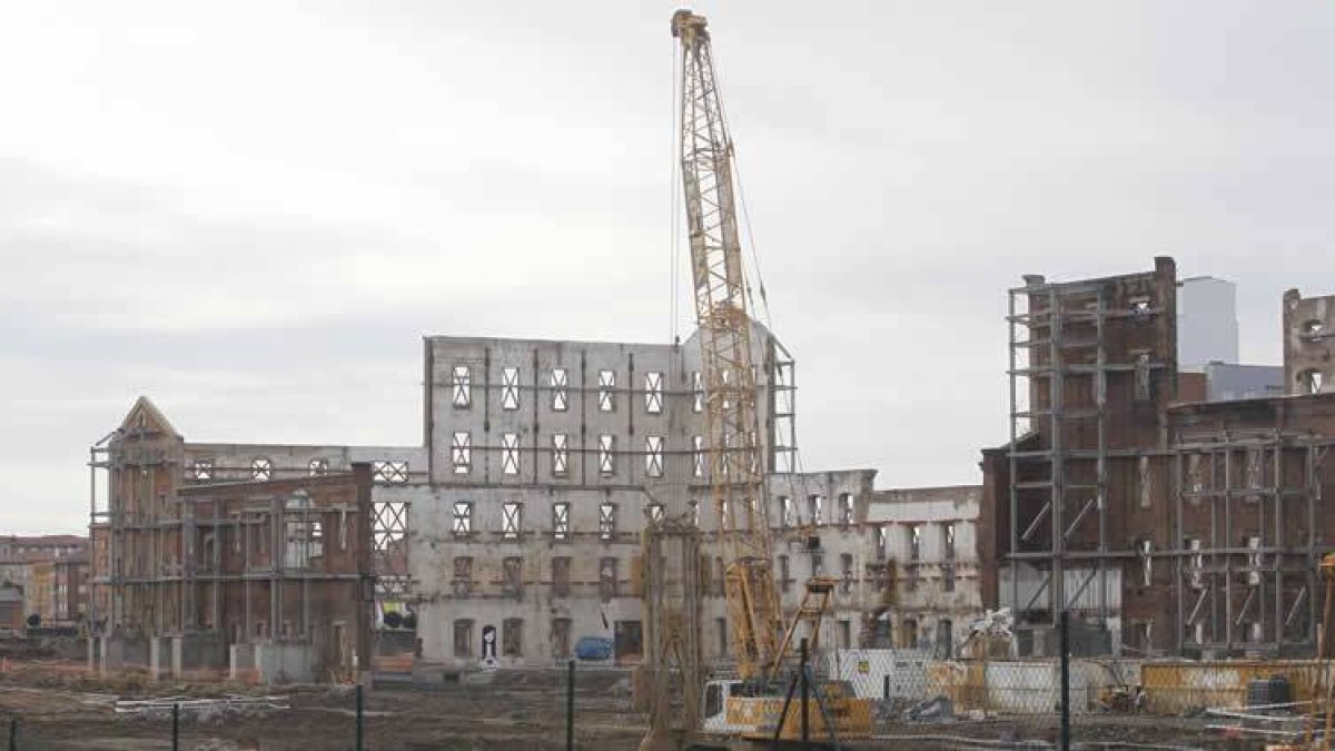 Estado de las obras del Palacio de Congresos de León, el pasado mes de diciembre.