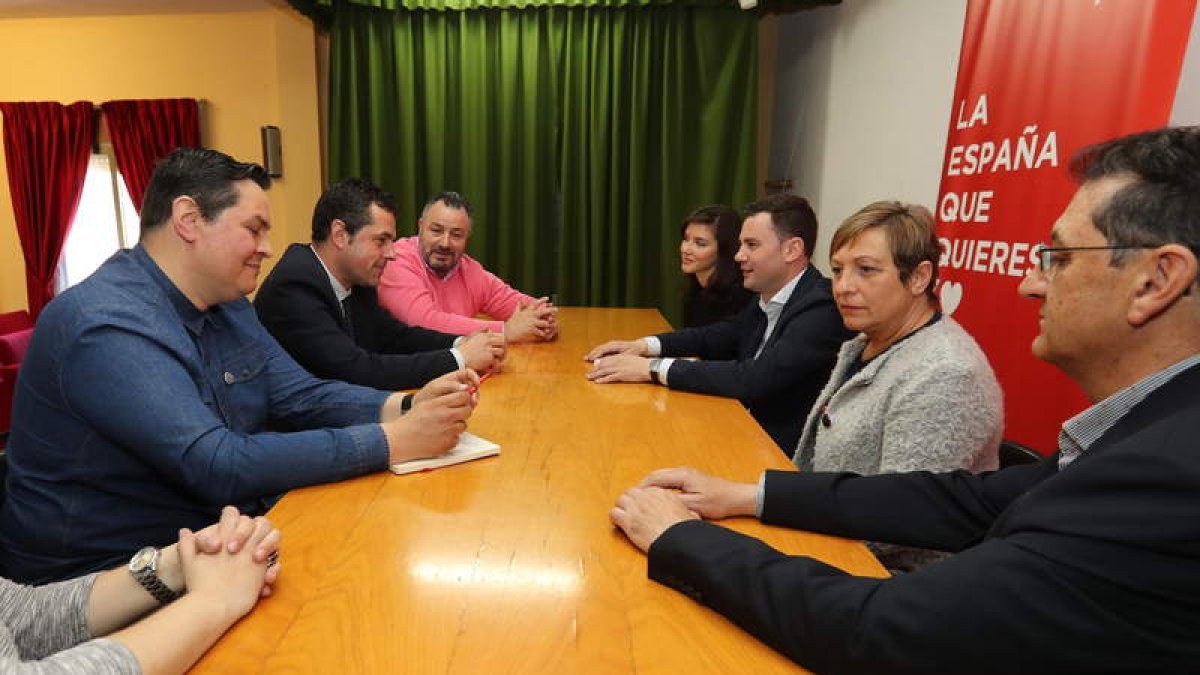 Los candidatos socialistas, ayer.