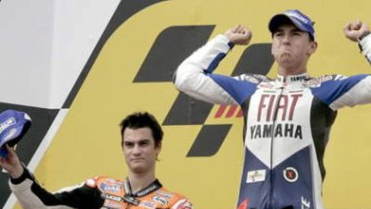 Jorge Lorenzo, a la derecha, y Daniel Pedrosa aspiran a puestos de privilegio en Japón.