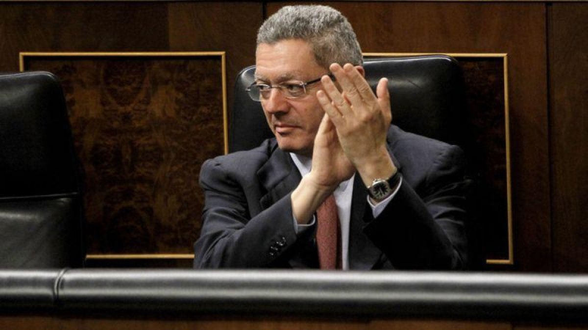 Ruiz Gallardon durante un pleno en el Congreso de los Diputados.