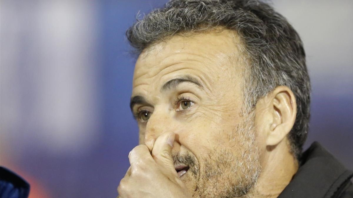 Luis Enrique, en sala de prensa