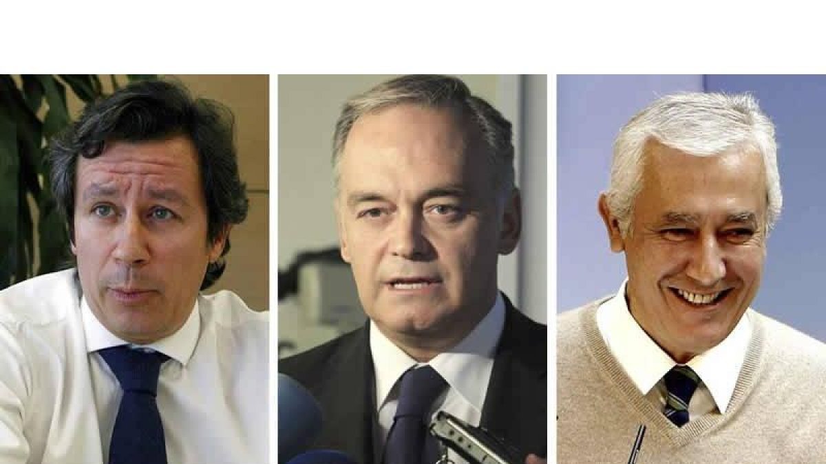Carlos Floriano, Esteban González Pons y Javier Arenas.