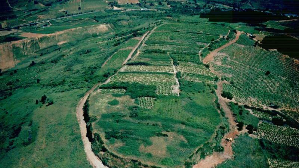 Imagen aérea, de archivo, del conjunto arqueológico de Castro Ventosa. DL