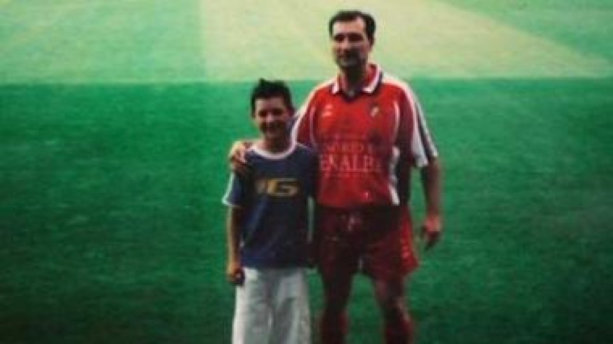 Borjina y su padre Martínez en el homenaje a Manolo Peña, a principios de la pasada década.