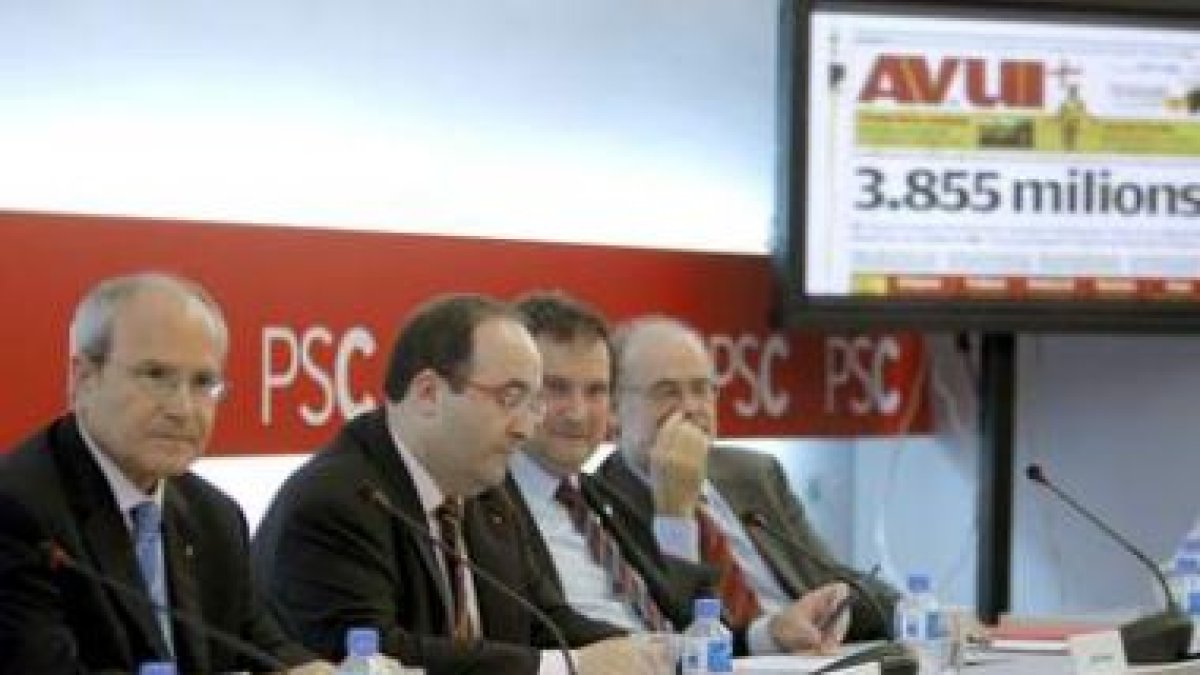 Montilla, Miquel Iceta, Jordi Hereu y Antoni Castells.