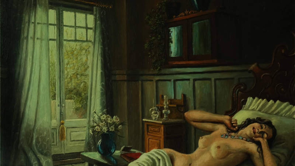 Una de las obras del fallecido artista leonés Muñoz Renedo. CUEVAS
