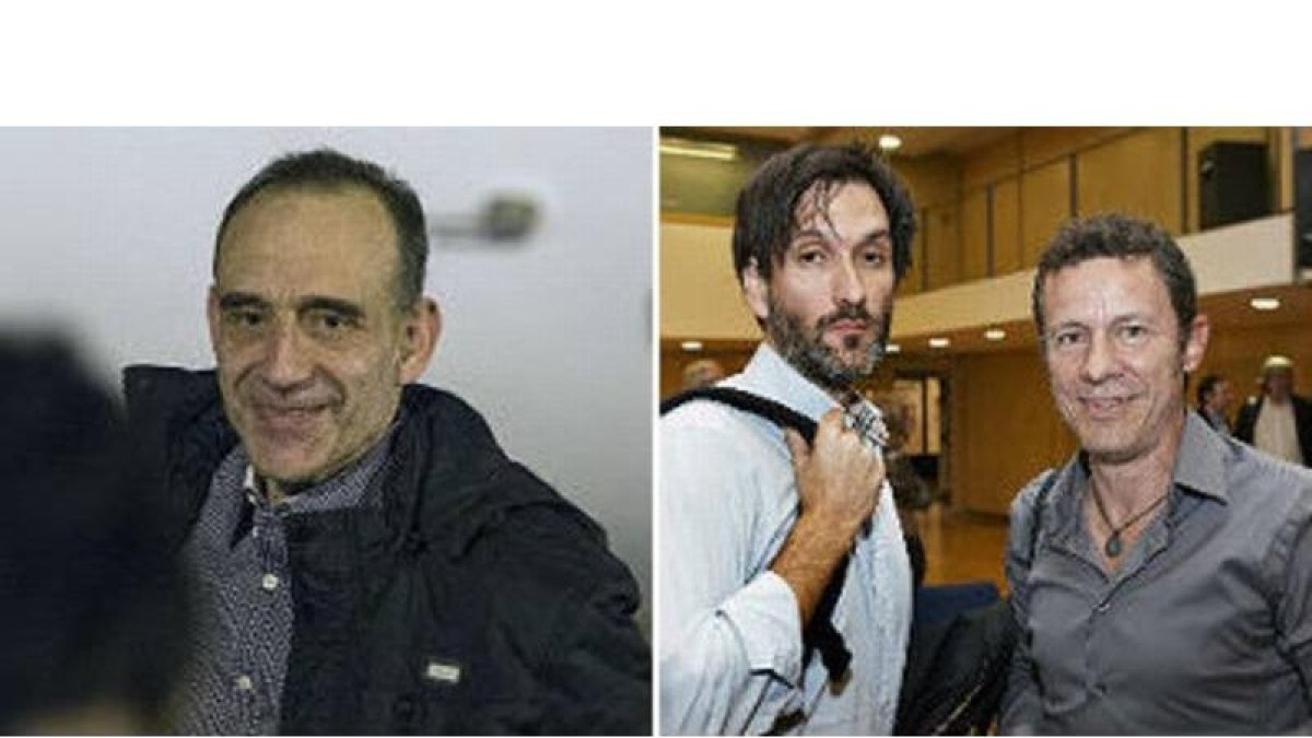 Marc Marginedas, a su llegada a El Prat, el pasado 2 de marzo. A la derecha, Vilanova y Espinosa, este domingo en Madrid.