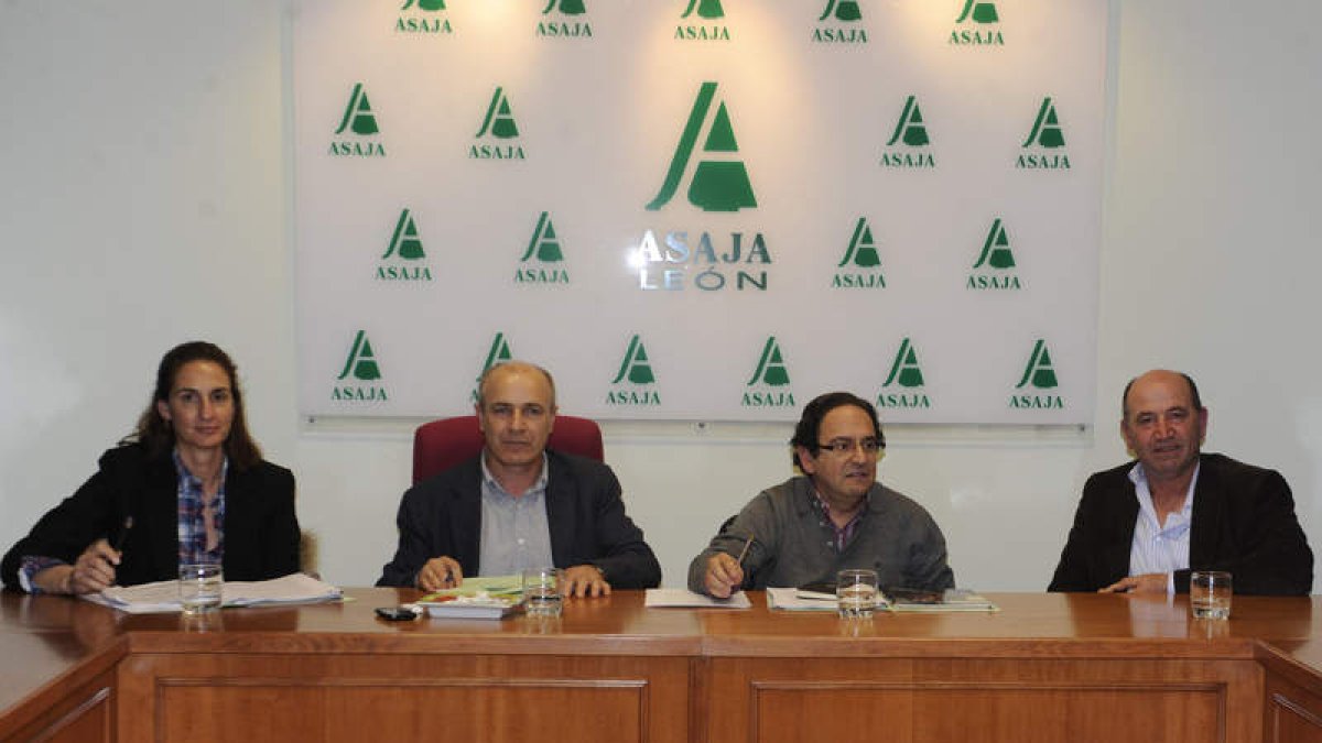 Arancha Miguélez, José Antonio Turrado, Luis Aznar y Marino Fernández, durante la reunión.