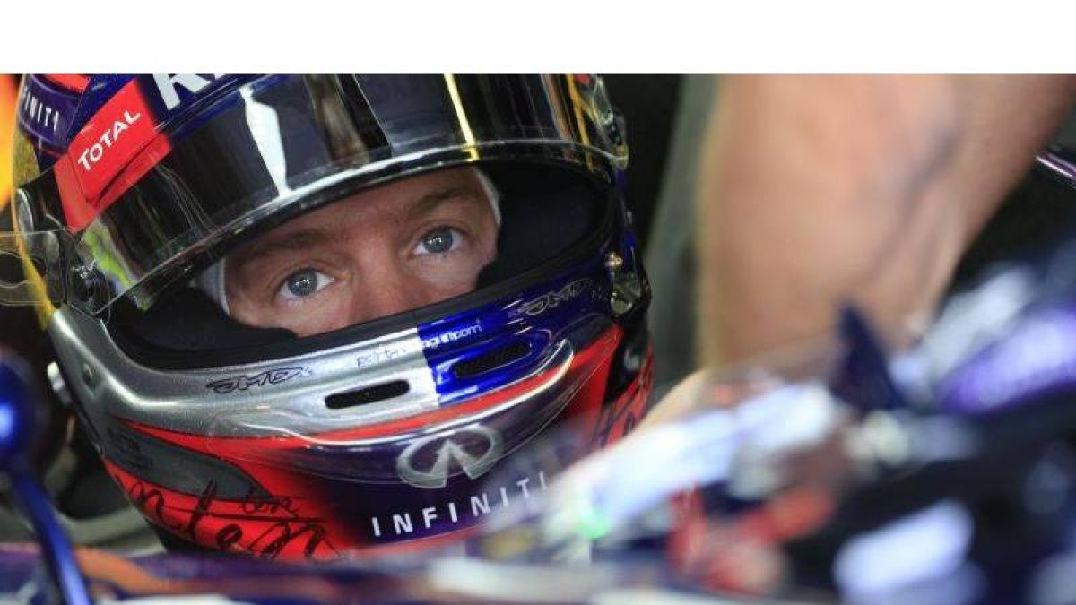 Vettel, durante la última sesión de entrenamientos libres en Monza.