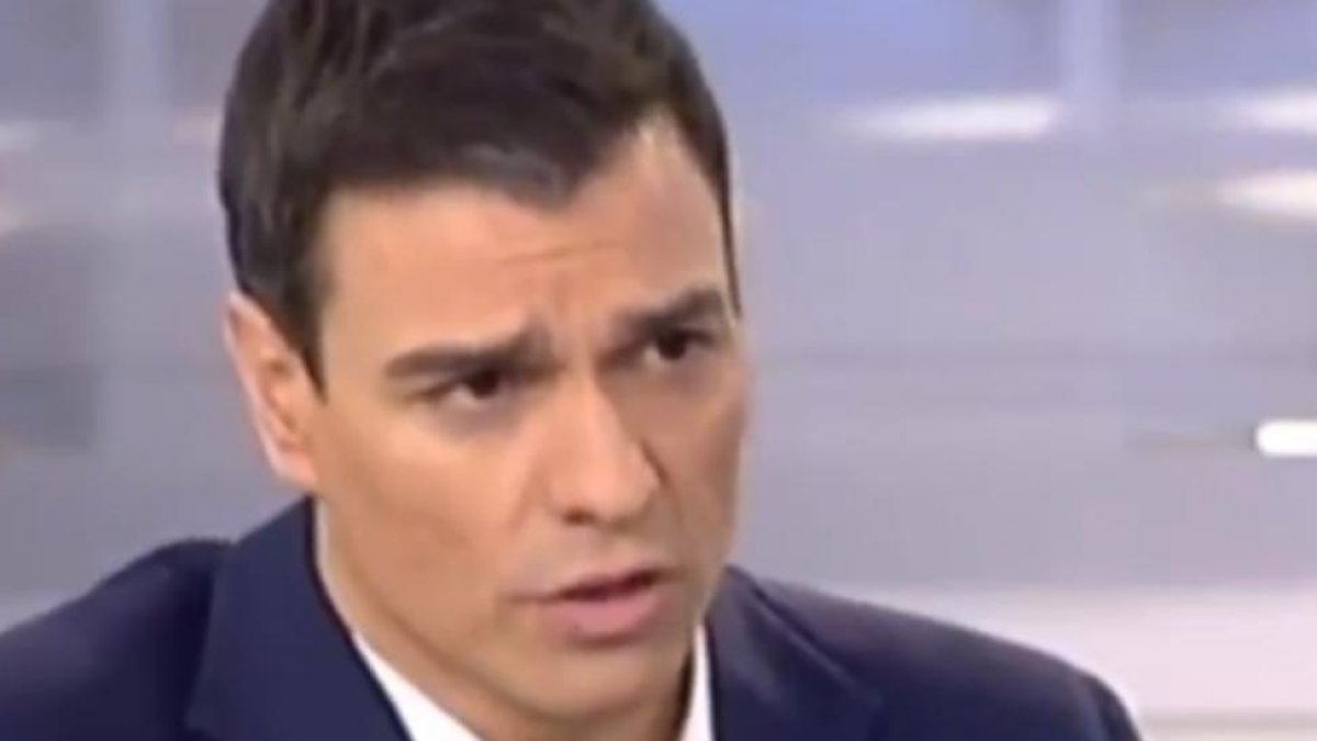 Momento de la entrevista de Sánchez en Tele 5