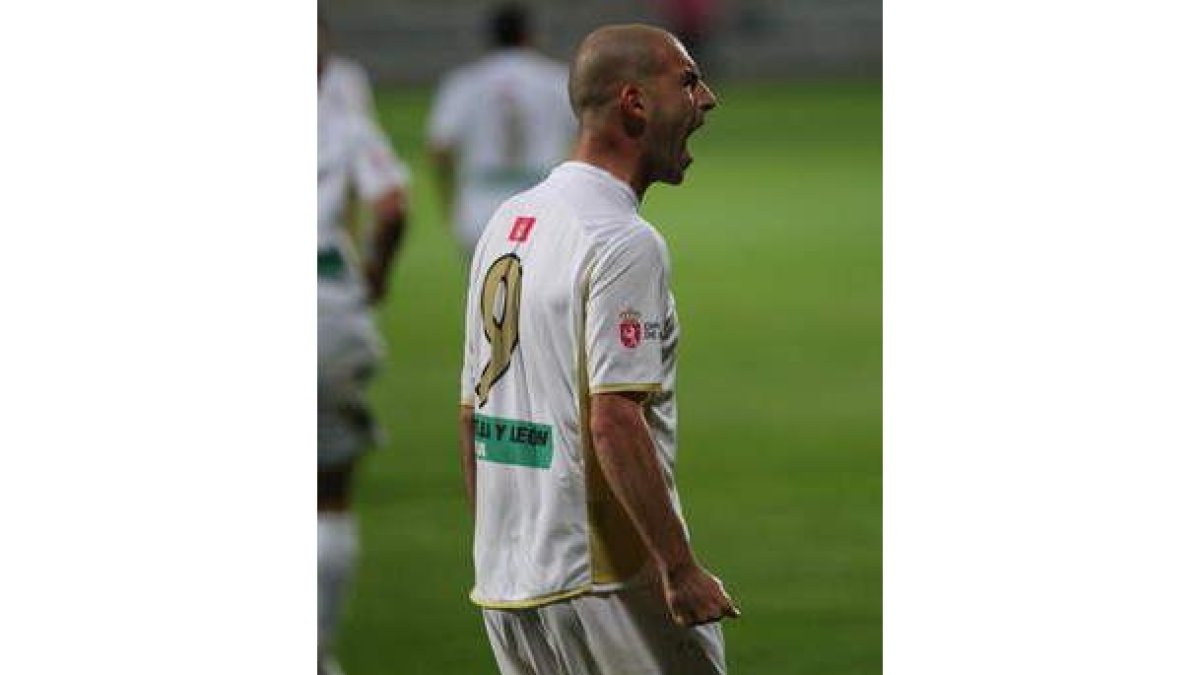 Jito grita tras conseguir el gol culturalista ante el Lugo.