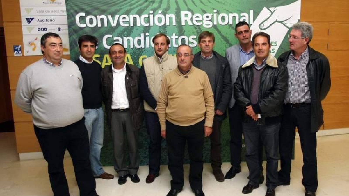 Los nueve candidatos de Asaja a las elecciones del 2 de diciembre.