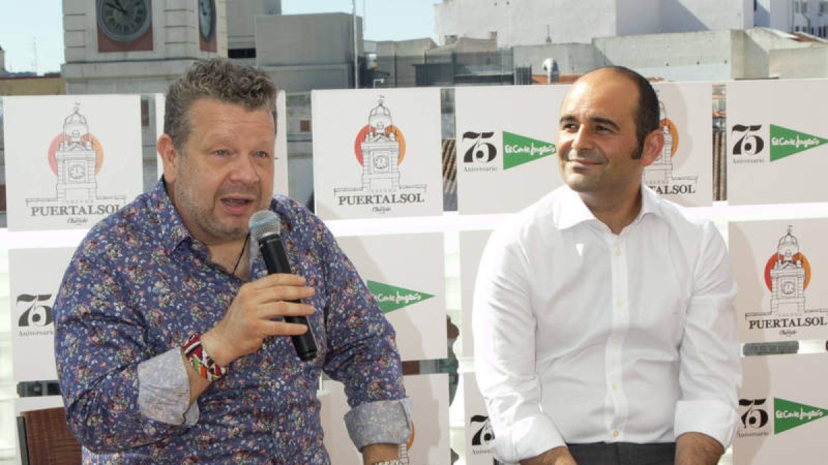 Chicote y Jorge Olmedo en la inauguración de PuertaSol. DL