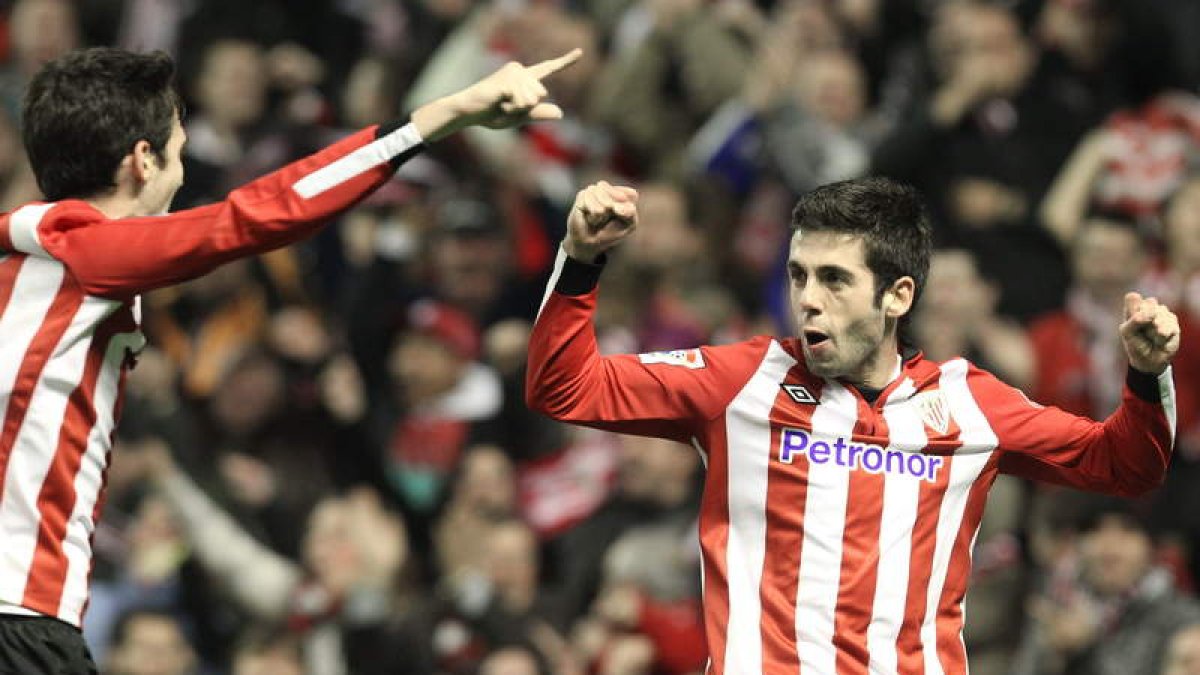 Susaeta celebra el primer gol del Athletic.