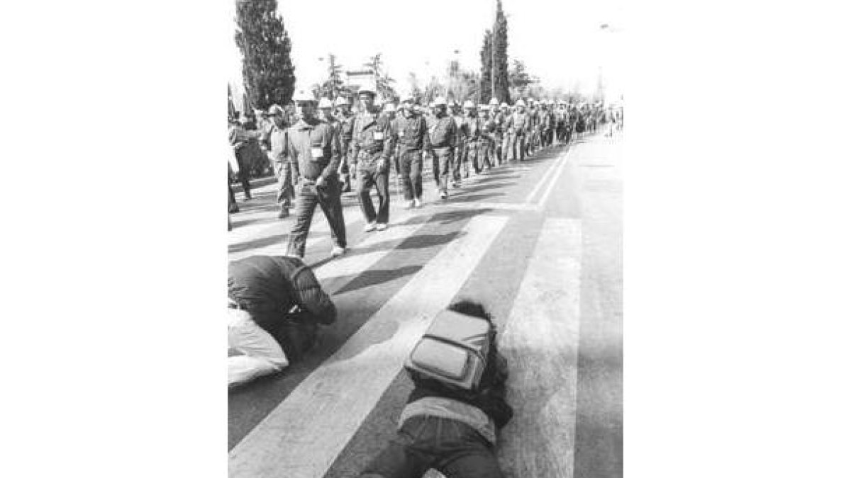 Los mineros en su entrada triunfal en Madrid.