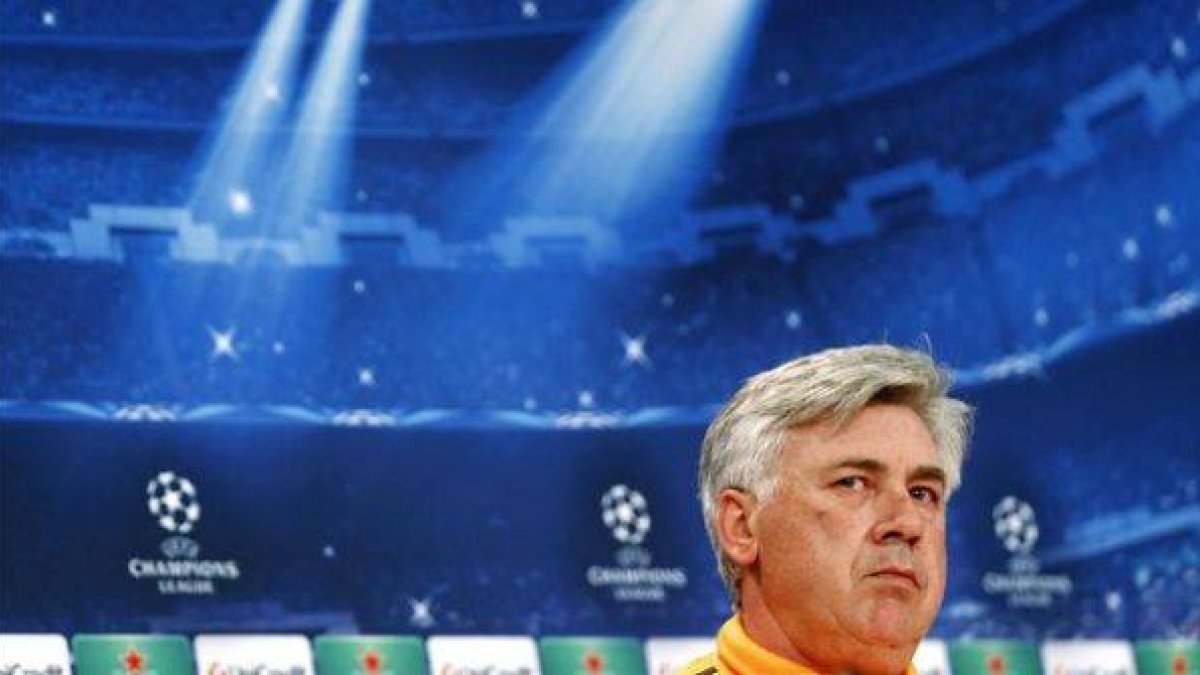 Ancelotti, en la rueda de prensa.