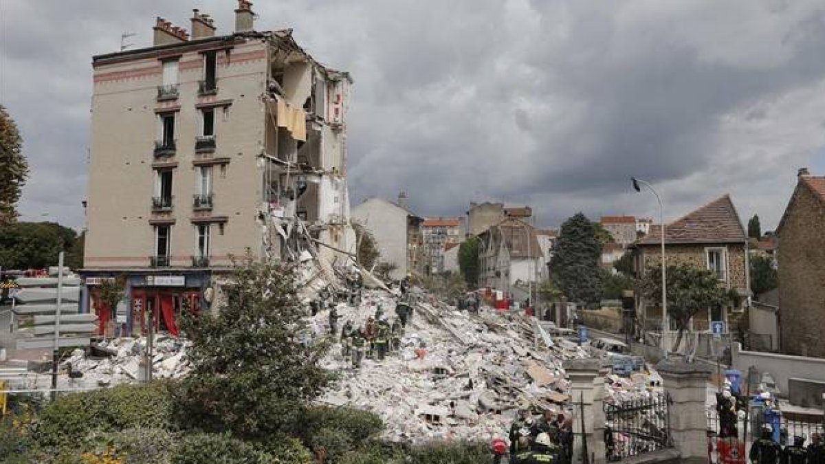Estado del edificio siniestrado en Rosny-sous-Bois, cerca de París.