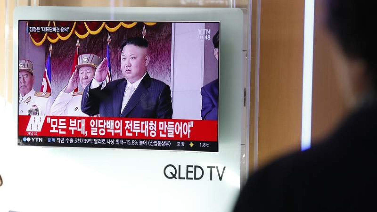 El líder norcoreano, Kim Jong-un, durante su mensaje televisado de Año Nuevo. JEON HEON-KYUN