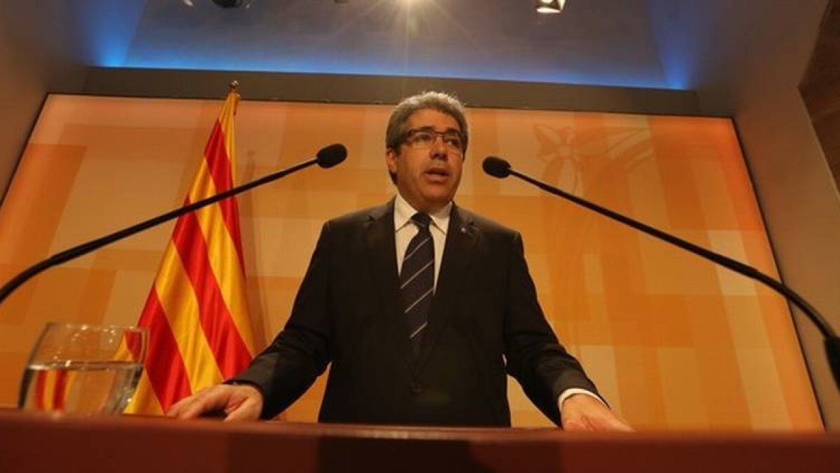 Francesc Homs, en la rueda de prensa posterior al Consell Executiu.