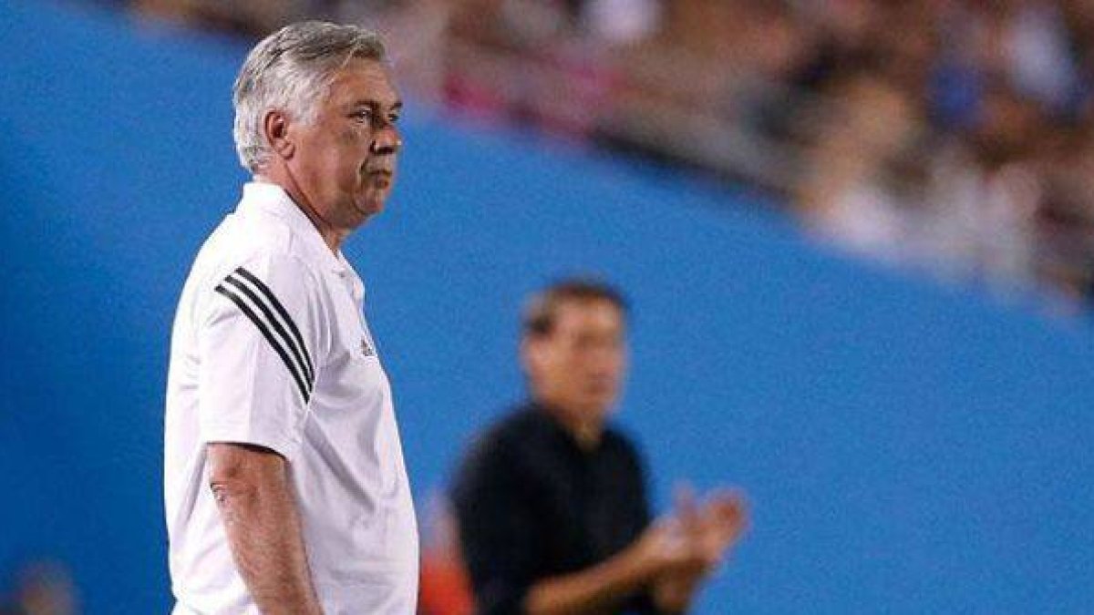 Carlo Ancelotti, durante el partido contra en Roma en la Guinness International Champions Cup.