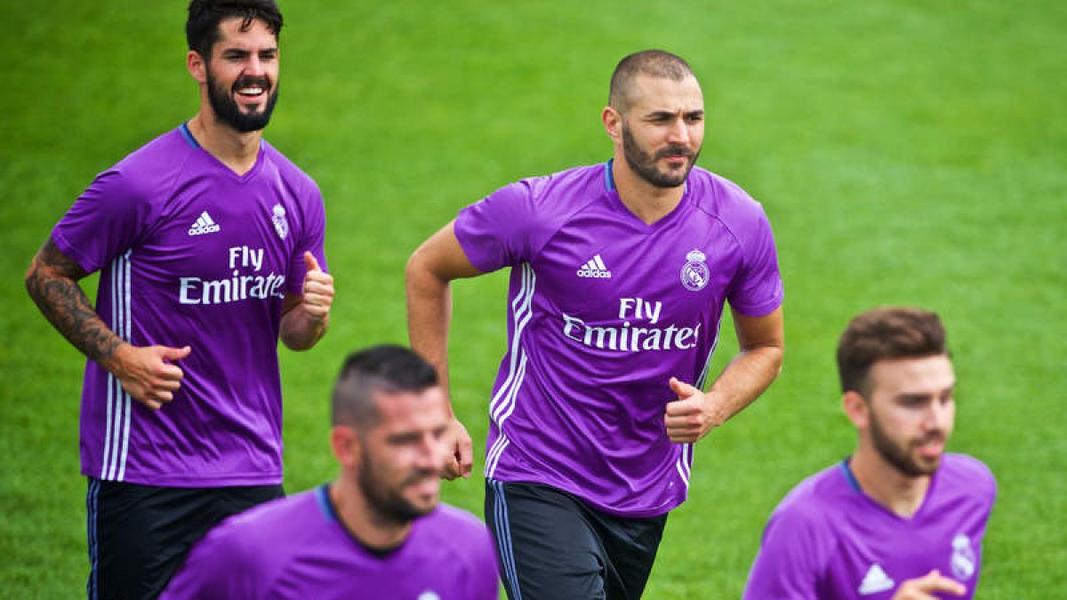 Uno de los entrenamientos del Madrid en Montreal. ANDRE PICHETTE