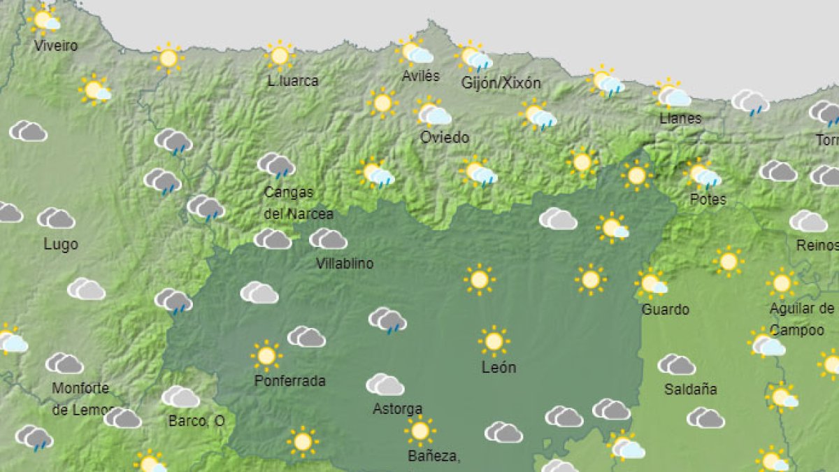 Mapa con el estado del cielo previsto para hoy en la provincia. AEMET
