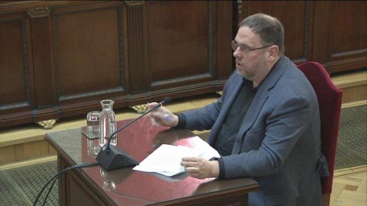 Junqueras, durante el turno de última palabra.