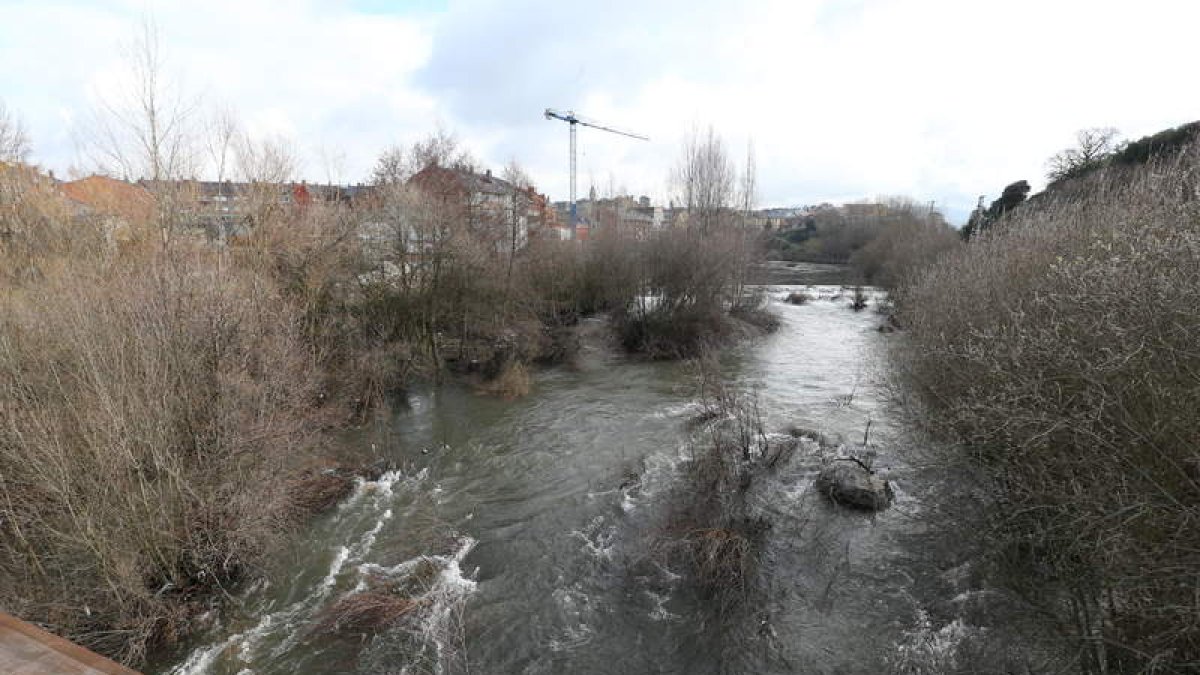 El río Sil a su paso por Ponferrada.
