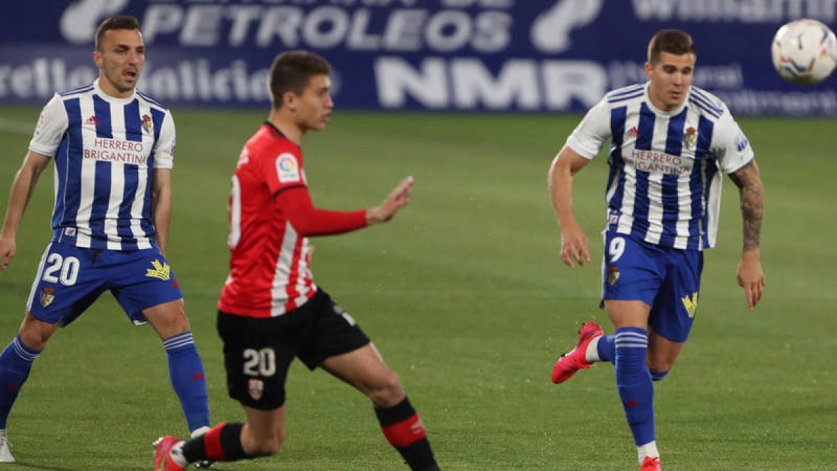 Kaxe marcó ante la UD Logroñés su tercer gol de la Liga, el primero desde el 5 de noviembre. L. DE LA MATA