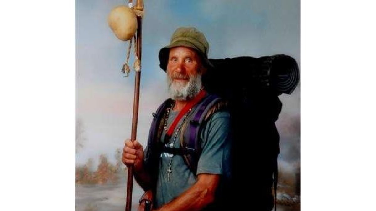 Joaquín Díez Pérez, durante una de sus caminatas hacia Santiago de Compostela.