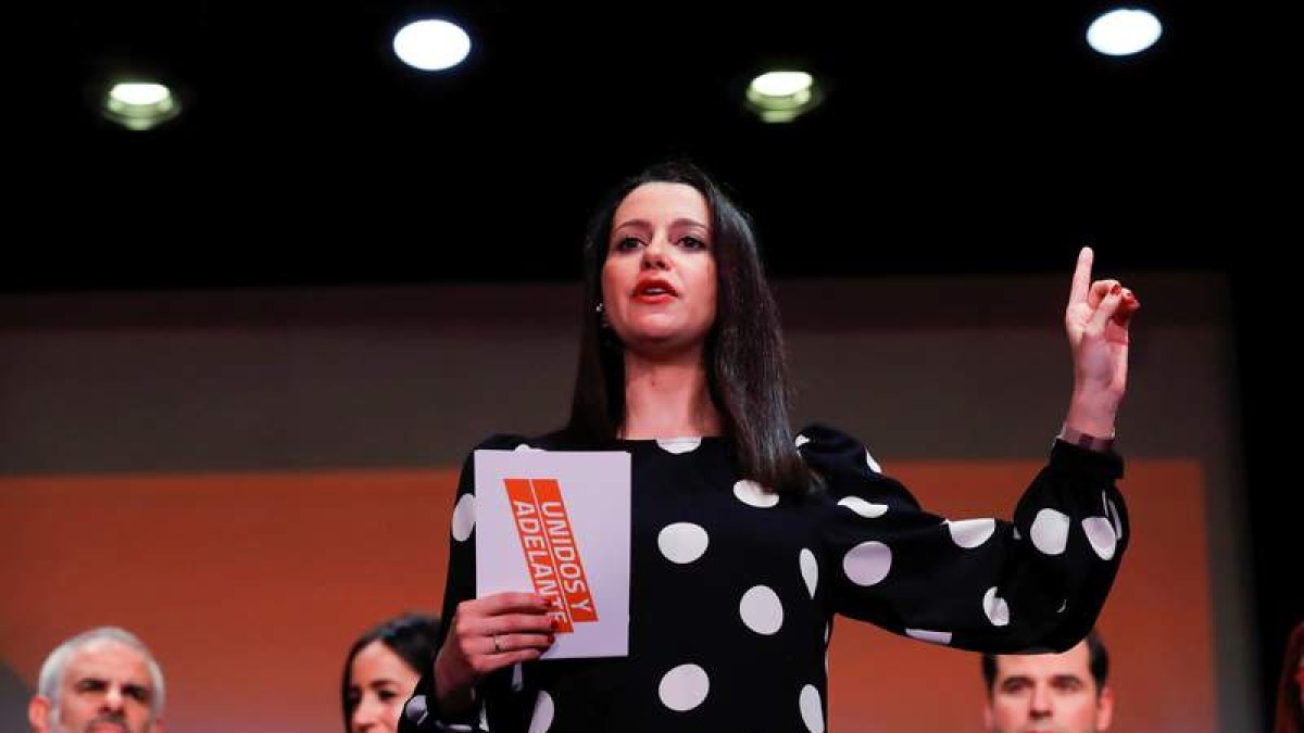 Inés Arrimadas, en el último acto público de Ciudadanos en el que participó.