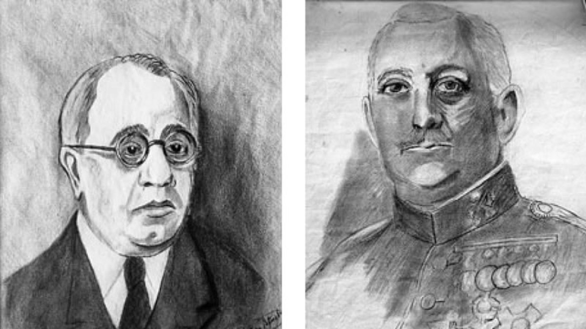Retratos de Manuel Azaña y del general Primo de Rivera
