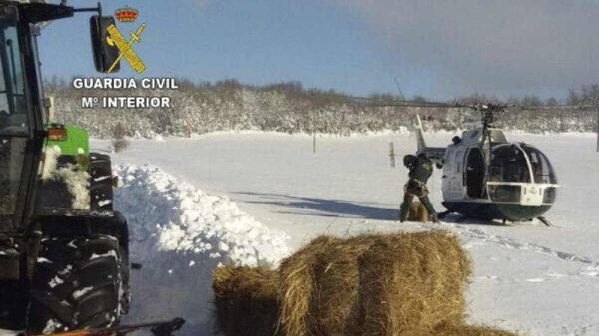 El helicóptero del Greim, actuando en Cantabria.