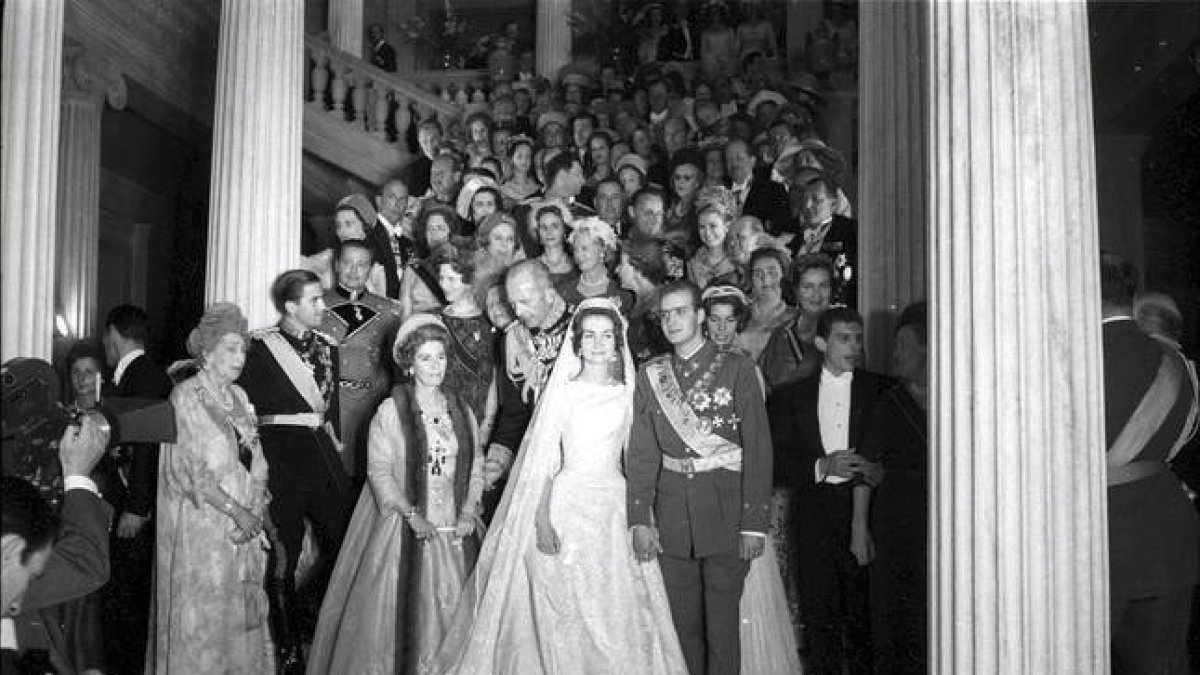 Boda del rey Juan Carlos I con la reina Sofia de Grecia en Atenas, el 14 de mayo de 1962. ARCHIVO