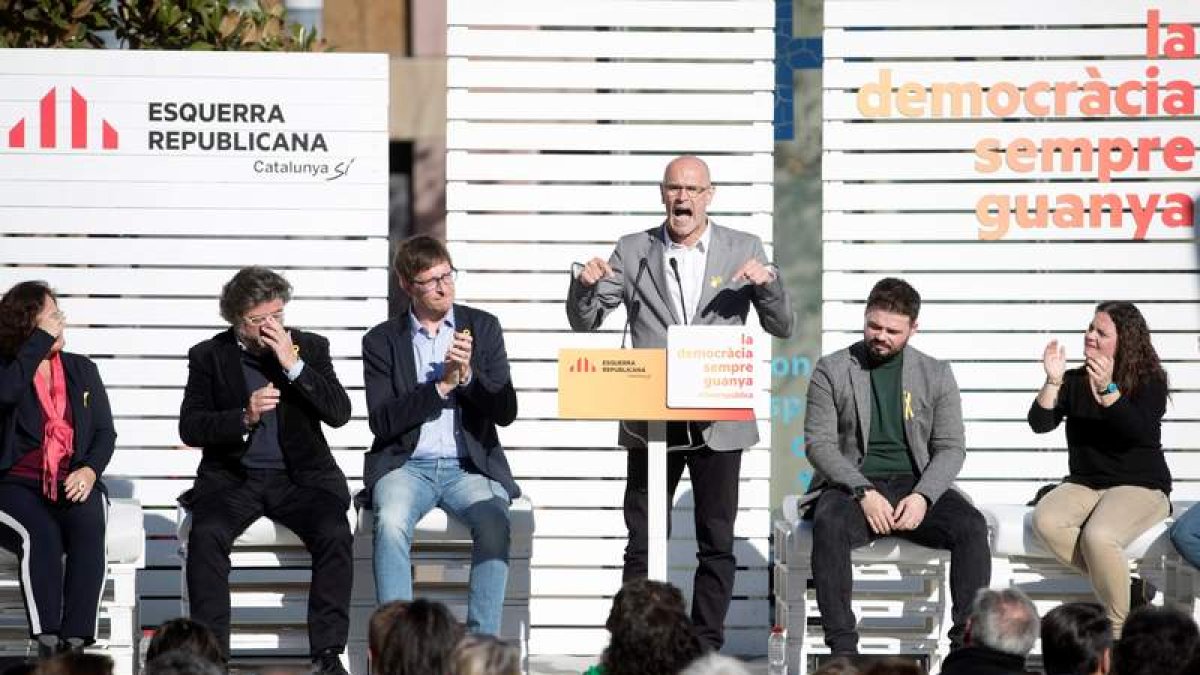 Romeva en un acto de campaña en Vilanova i la Geltrú. M. PÉREZ