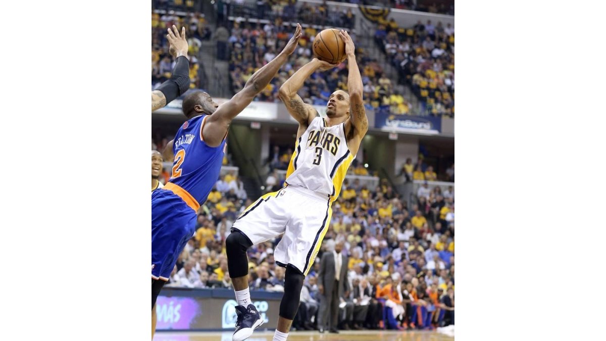 George Hill, durante el partido frente a los Knicks.
