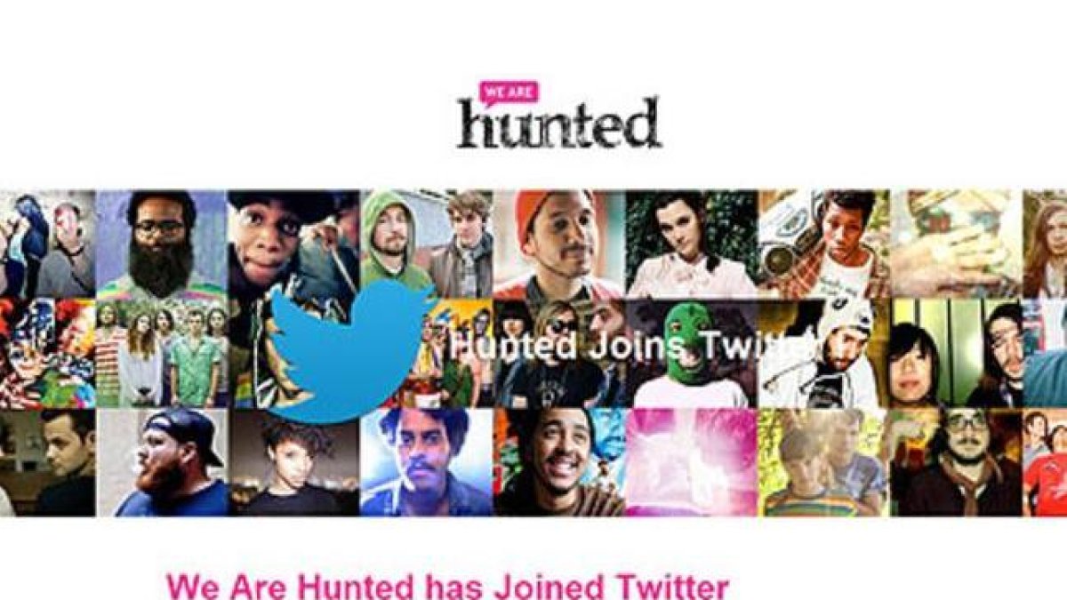 Captura de la web de We are hunted en la que anuncia su unión con Twitter.