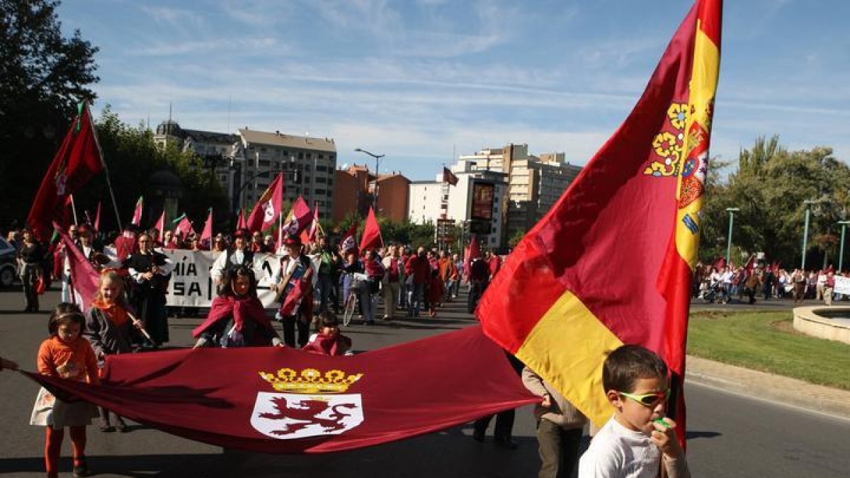 Imagen de una manifestación por la autonomía leonesa