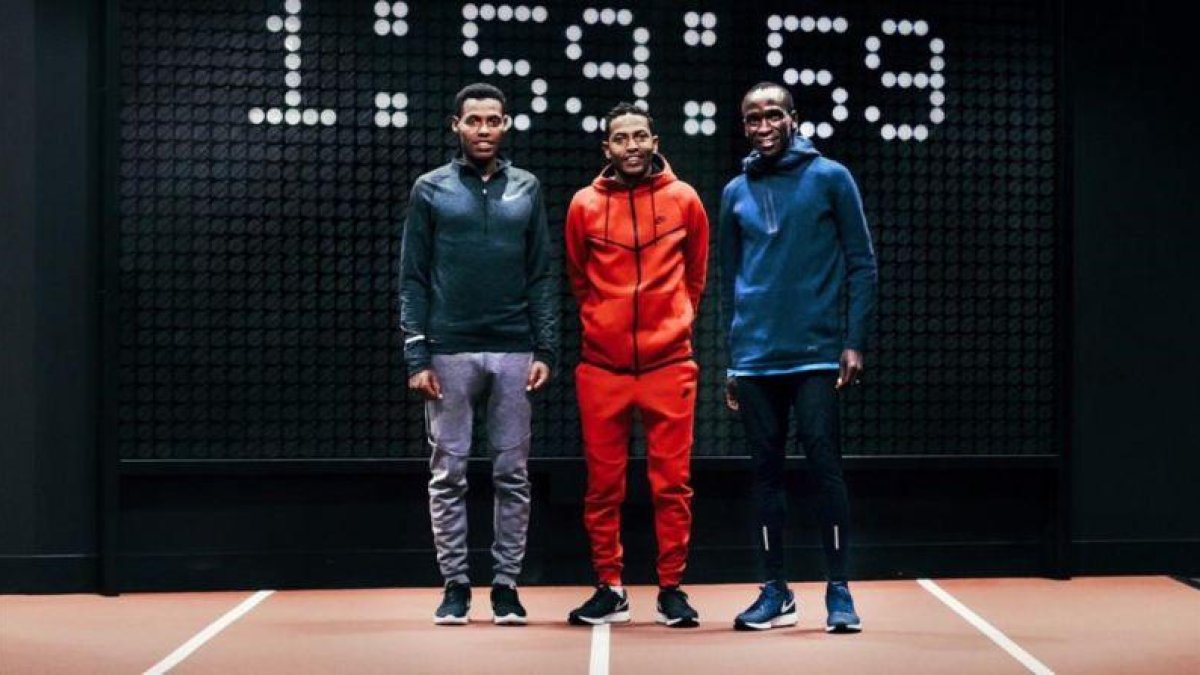 Desisa, Tadese y Kipchoge, tres de los atletas involucrados en el proyecto Nike Breaking 2.