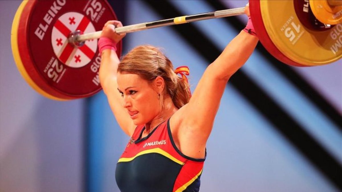 Lydia Valentin, en un momento de la competición en el Europeo.