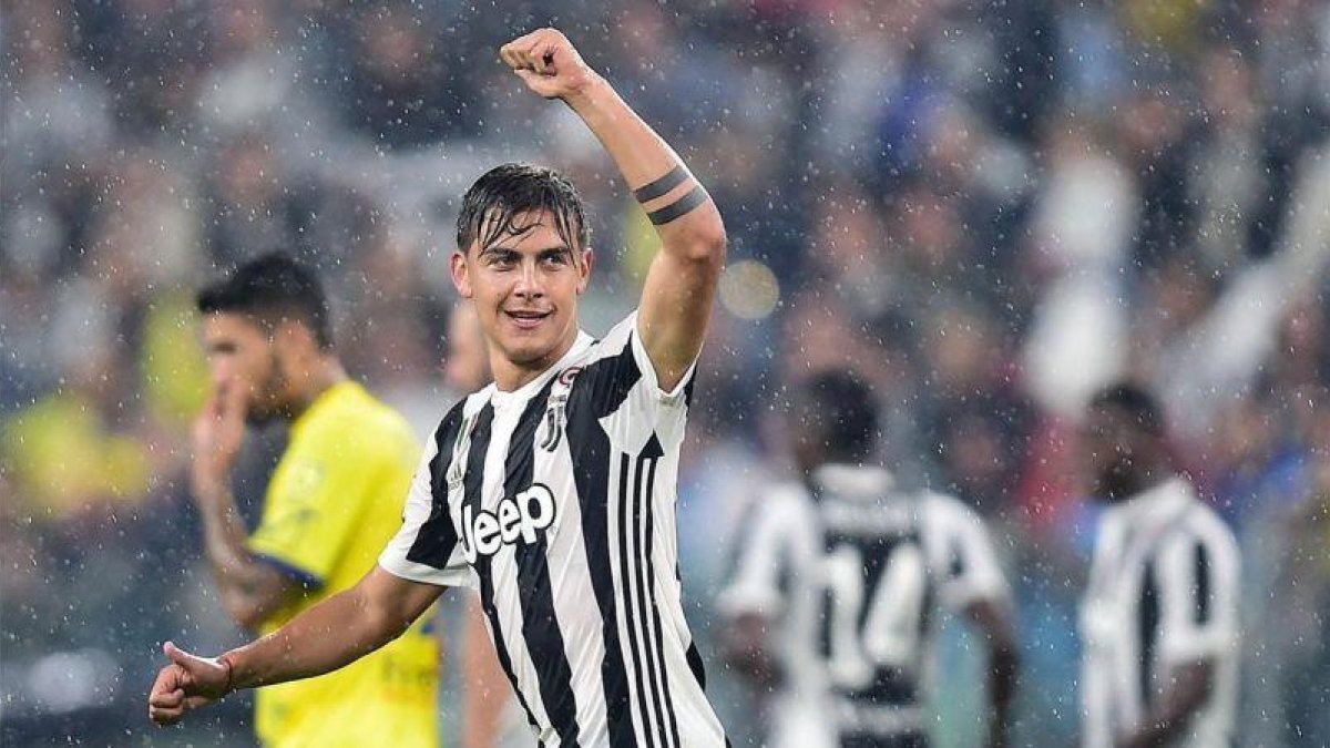 Paulo Dybala celebra su gol al Chievo Verona.
