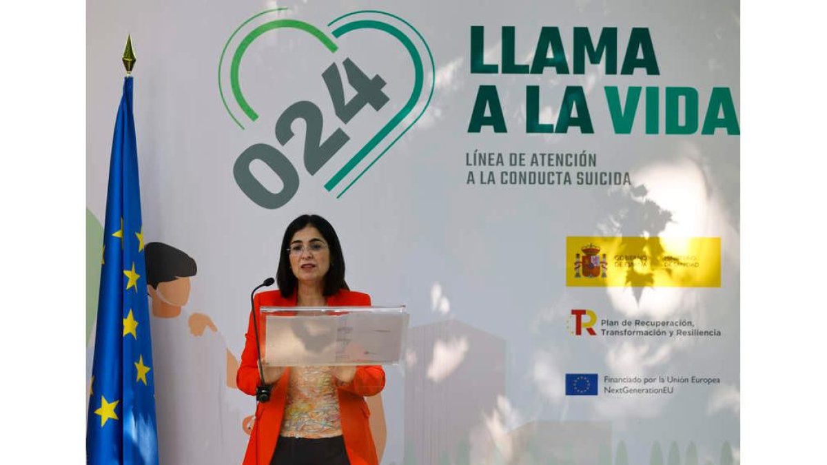 La ministra Darias presenta el número que funciona desde hoy. SERGIO PÉREZ